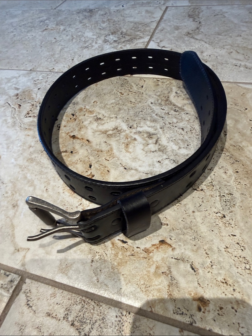 NWT BERNE Black Men's Leather Belt with Adjustable Holes